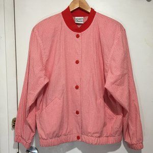 Koret Red Gingham Bomber Jacket